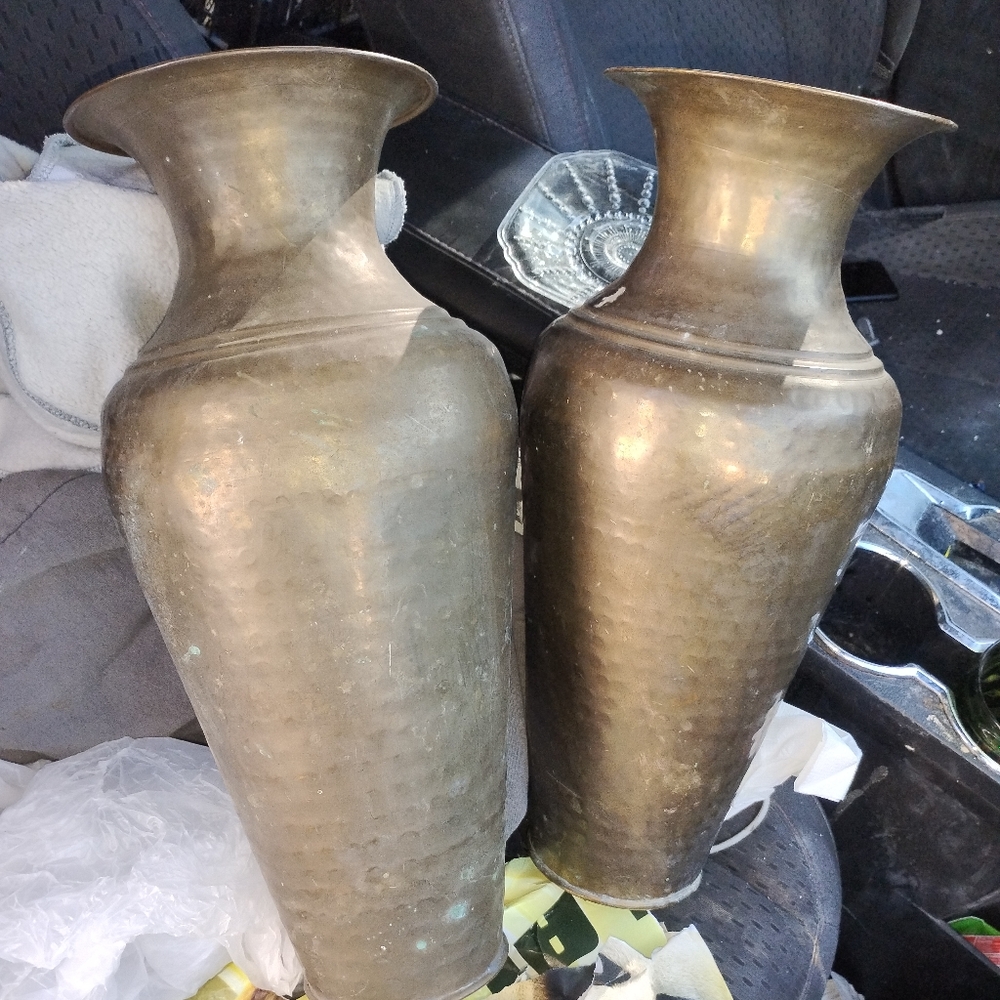 Elegant Brass Vases Vintage Made In India